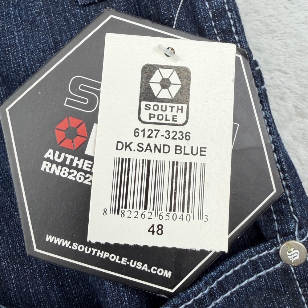 NEW Y2K Southpole Authentic Denim Red Tab Shorts Mens 48 Baggy Streetwear NWT - Picture 8 of 16